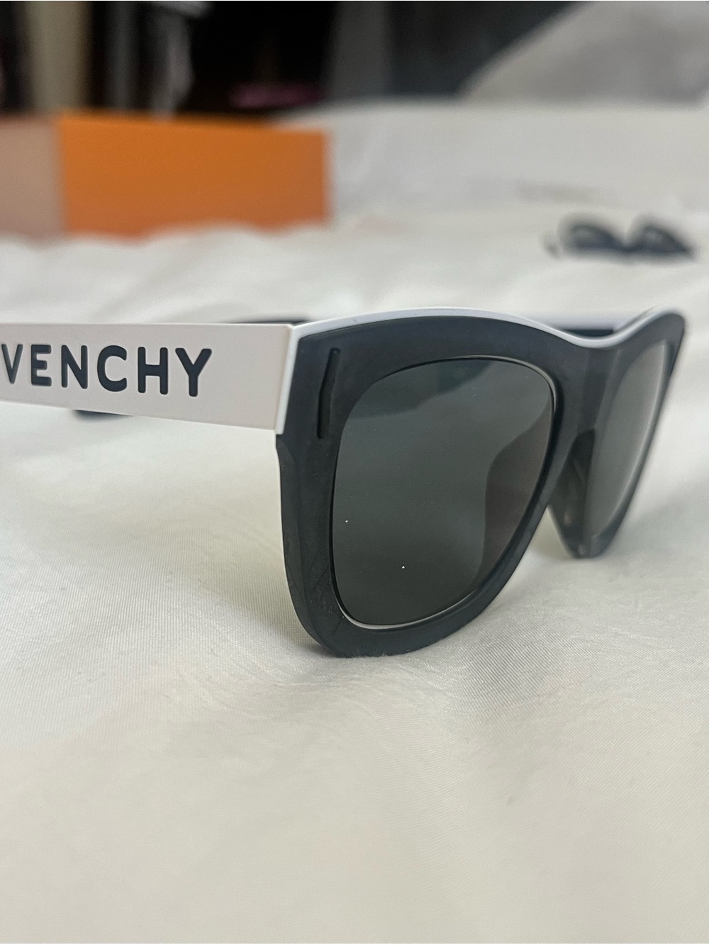 Givenchy Black and White Square Designer Sunglasses